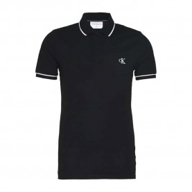 дънки,мъжки,блузи,с,яка,calvin,klein,jeans,tipping,slim,short,sleeve,polo,ck,black,(black)