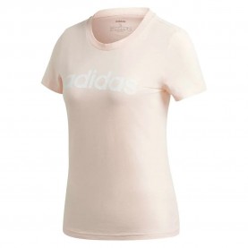Тениска Adidas Essentials Linear Slim short sleeve T-shirt - Pink (Pink Tint / White) тениска,дамски,тениски,adidas,essentials,linear,slim,short,sleeve,t,shirt,pink,(pink,tint,white)