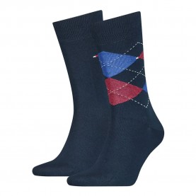 чорапи,мъжки,чорапи,tommy,hilfiger,check,classic,socks,2,pairs,tommy,original,(blue)