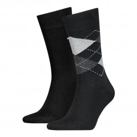 чорапи,мъжки,чорапи,tommy,hilfiger,check,classic,socks,2,pairs,black