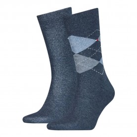 чорапи,мъжки,чорапи,tommy,hilfiger,check,classic,socks,2,pairs,jeans,(blue)