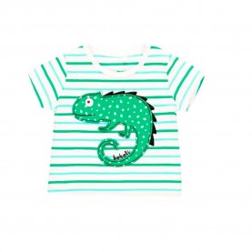 тениска,детски,тениски,boboli,knit,short,sleeve,t,shirt,stripes,(green)