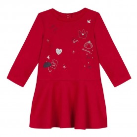 Рокля 3pommes Miss Chelsea Mini long sleeve short dress - Red (Cerise) рокля,дамски,поли,и,рокли,3pommes,miss,chelsea,mini,long,sleeve,short,dress,red,(cerise)