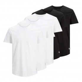 тениска,мъжки,тениски,jack,&,jones,noa,crew,short,sleeve,t,shirt,5,units,white,black,(black,detail,white,black,regular,fit)