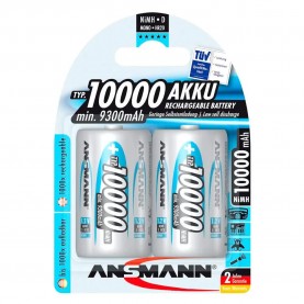 батерии,ansmann,1x2,nimh,rechargeable,10000,mono,d,batteries,9300mah,silver,(silver)