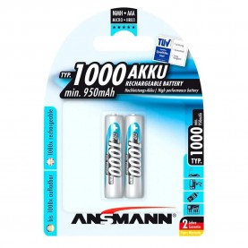 батерии,ansmann,1x2,nimh,1000,micro,950mah,aaa,rechargeable,battery,silver,(blue)
