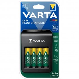 varta,lcd,pug,charger+,with,4x2100mah,aa,black