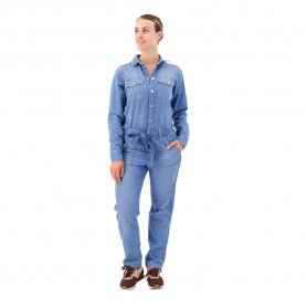 Гащеризон Pepe jeans Chleo long sleeve jumpsuit - Blue (Denim) гащеризон,дамски,гащеризони,pepe,jeans,chleo,long,sleeve,jumpsuit,blue,(denim)