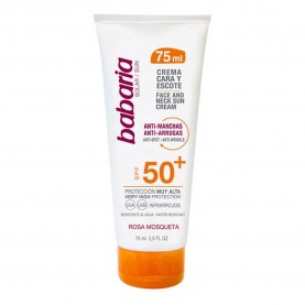 козметика,за,защита,от,слънце,babaria,face&neck,sun,cream,anti,spot,anti,wrinkle,spf50+,75ml,protector,white,(white)