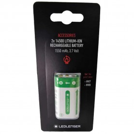 батерии,led,lenser,14500,li,ion,for,mh8,1550mah,3.7v,2,units,grey,(grey)