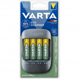 батерии,varta,eco,4,aa,mignon,2100mah,57680,101,451,battery,charger,black