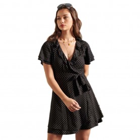 дамска,рокля,дамски,поли,и,рокли,superdry,summer,wrap,dress,black
