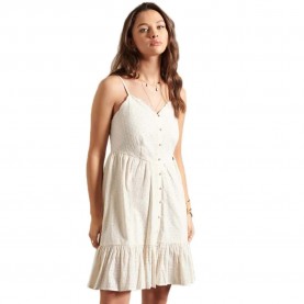 Рокля Superdry Broderie Mini short dress - Beige (Cream) рокля,дамски,поли,и,рокли,superdry,broderie,mini,short,dress,beige,(cream)