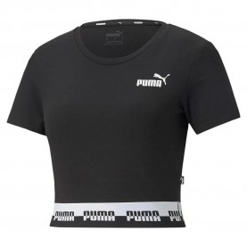 фланелка,с,къс,ръкав,дамски,топове,puma,amplified,slim,short,sleeve,top,black,(puma,black)