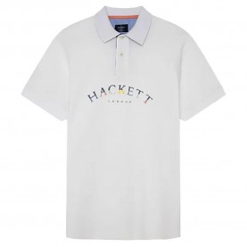 Hackett Color Logo short sleeve polo - White (White) мъжки,блузи,с,яка,hackett,color,logo,short,sleeve,polo,white,(white)