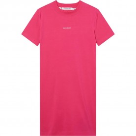 Дънки Calvin klein jeans Micro Branding short dress - Pink (Party Pink) дънки,дамски,поли,и,рокли,calvin,klein,jeans,micro,branding,short,dress,pink,(party,pink)