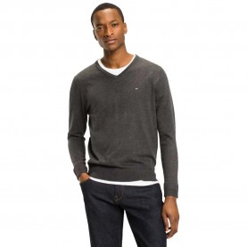 блуза,мъжки,пуловери,tommy,hilfiger,core,cotton,silk,sweater,grey