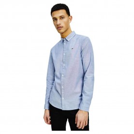 риза,с,дълъг,ръкав,мъжки,ризи,tommy,jeans,slim,stretch,oxford,long,sleeve,shirt,blue