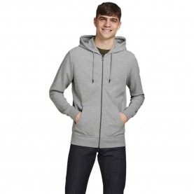 блуза,мъжки,пуловери,jack,&,jones,basic,full,zip,sweatshirt,light,grey,melange,regular,fit,(grey)