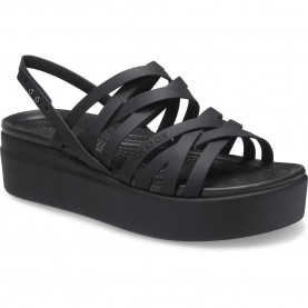 сандали,на,платформа,дамски,сандали,и,чехли,crocs,brooklyn,strappy,low,wedge,sandals,black,(black)