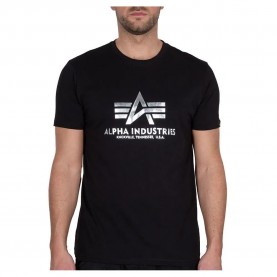 тениска,мъжки,тениски,alpha,industries,basic,foil,print,short,sleeve,t,shirt,black,metalsilver,(black)