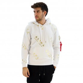 Суичър Alpha industries Aop Foil Print hoodie - White (White / Yellow Gold) суичър,мъжки,пуловери,alpha,industries,aop,foil,print,hoodie,white,(white,yellow,gold)