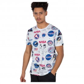 Тениска Alpha industries NASA Aop short sleeve T-shirt - White (White) тениска,мъжки,тениски,alpha,industries,nasa,aop,short,sleeve,t,shirt,white,(white)