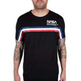 Тениска Alpha industries NASA ISS short sleeve T-shirt - Black (Black) тениска,мъжки,тениски,alpha,industries,nasa,iss,short,sleeve,t,shirt,black,(black)