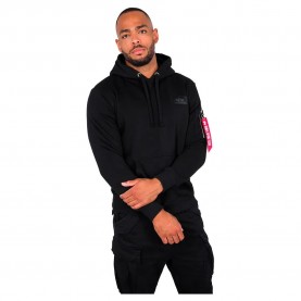 Суичър Alpha industries Back Print hoodie - Black (Black) суичър,мъжки,пуловери,alpha,industries,back,print,hoodie,black,(black)