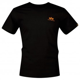 тениска,мъжки,тениски,alpha,industries,basic,small,logo,short,sleeve,t,shirt,black,neon,orange,(black)
