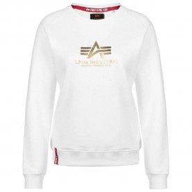 блуза,дамски,пуловери,дамски,плетени,дрехи,alpha,industries,new,basic,foil,print,sweater,white,yellow,gold,(white)
