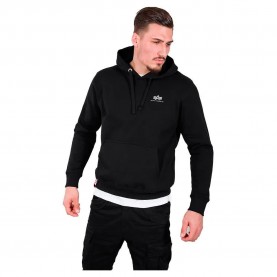 Суичър Alpha industries Basic Small Logo hoodie - Black (Black) суичър,мъжки,пуловери,alpha,industries,basic,small,logo,hoodie,black,(black)