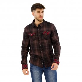 карирана,риза,мъжки,ризи,brandit,check,duncan,long,sleeve,shirt,black,(brown,black)
