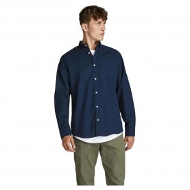 риза,с,дълъг,ръкав,мъжки,ризи,jack,&,jones,oxford,long,sleeve,shirt,navy,blazer,slim,fit,(blue)