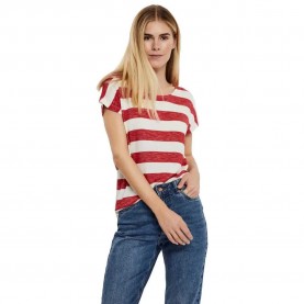 тениска,мъжки,тениски,дамски,тениски,vero,moda,wide,stripe,short,sleeve,t,shirt,red,white,(goji,berry,stripes,snow,white)