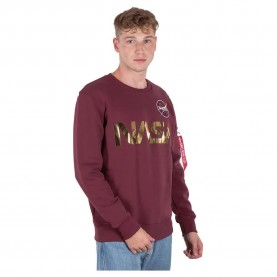 блуза,мъжки,пуловери,alpha,industries,nasa,reflective,sweatshirt,burgundy,shiny,gold,(red)