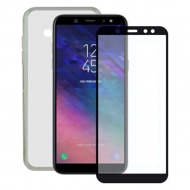 други,аксесоари,contact,samsung,galaxy,a6,2018,case,and,glass,protector,9h,clear,(clear,black)