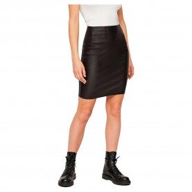 пола,дамски,поли,и,рокли,pieces,paro,high,waist,coated,skirt,black