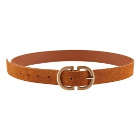 колан,колани,pieces,juva,suede,belt,cognac,detail,w,brushed,gold,buckle,(brown)