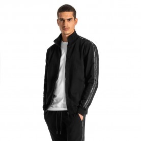 блуза,мъжки,пуловери,antony,morato,high,neck,in,stretch,cotton,with,logo,tape,full,zip,sweatshirt,black,(black)