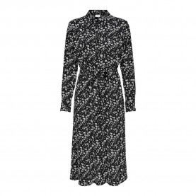 рокля,дамски,поли,и,рокли,jdy,piper,above,calf,dress,multicolor,(black,aop,white,flowers)