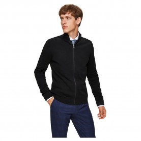 блуза,мъжки,пуловери,selected,berg,full,zip,sweater,black