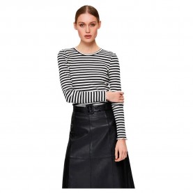 тениска,дамски,тениски,selected,anna,stripe,long,sleeve,t,shirt,black,(black,stripes,w,snow,white,stripes)