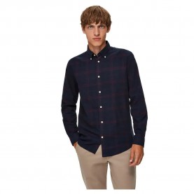 карирана,риза,мъжки,ризи,selected,slim,flannel,long,sleeve,shirt,blue,(dark,sapphire,checks,port,royale)