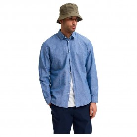 риза,с,дълъг,ръкав,мъжки,ризи,selected,slim,new,linen,long,sleeve,shirt,blue