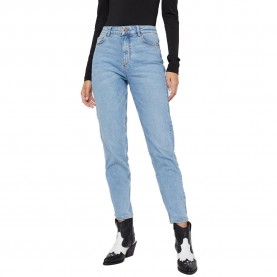дънки,дамски,панталони,pieces,kesia,mom,high,waist,ankle,jean,blue