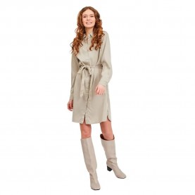 рокля,дамски,поли,и,рокли,vila,bista,belt,denim,long,sleeve,dress,brown