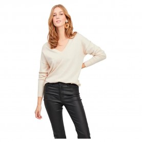 блуза,дамски,пуловери,дамски,плетени,дрехи,object,thess,v,neck,sweater,sandshell,detail,melange,(beige)