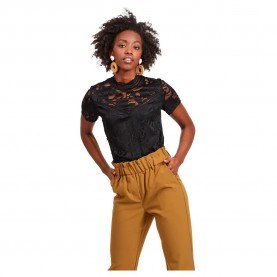 тениска,дамски,тениски,vila,stasia,lace,short,sleeve,t,shirt,black,(black)