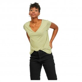 тениска,дамски,тениски,vila,scoop,short,sleeve,v,neck,t,shirt,green,(green,olive,stripes,optical,snow)